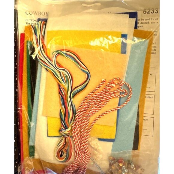 Design Works Cowboy Santa  18" Christmas Felt Stocking Kit #5233 Sealed USA NEW - Picture 6 of 7